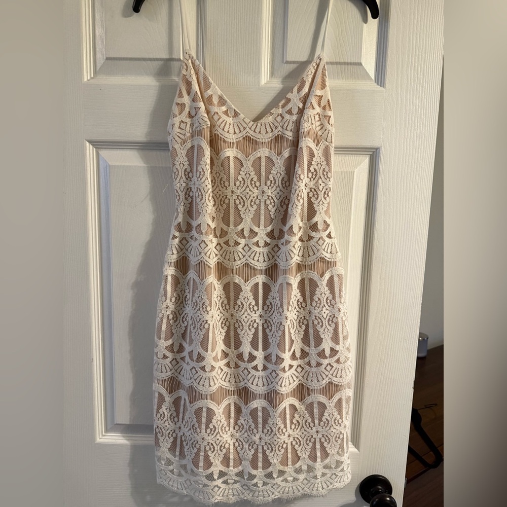 Leith Cream Lace Midi Dress